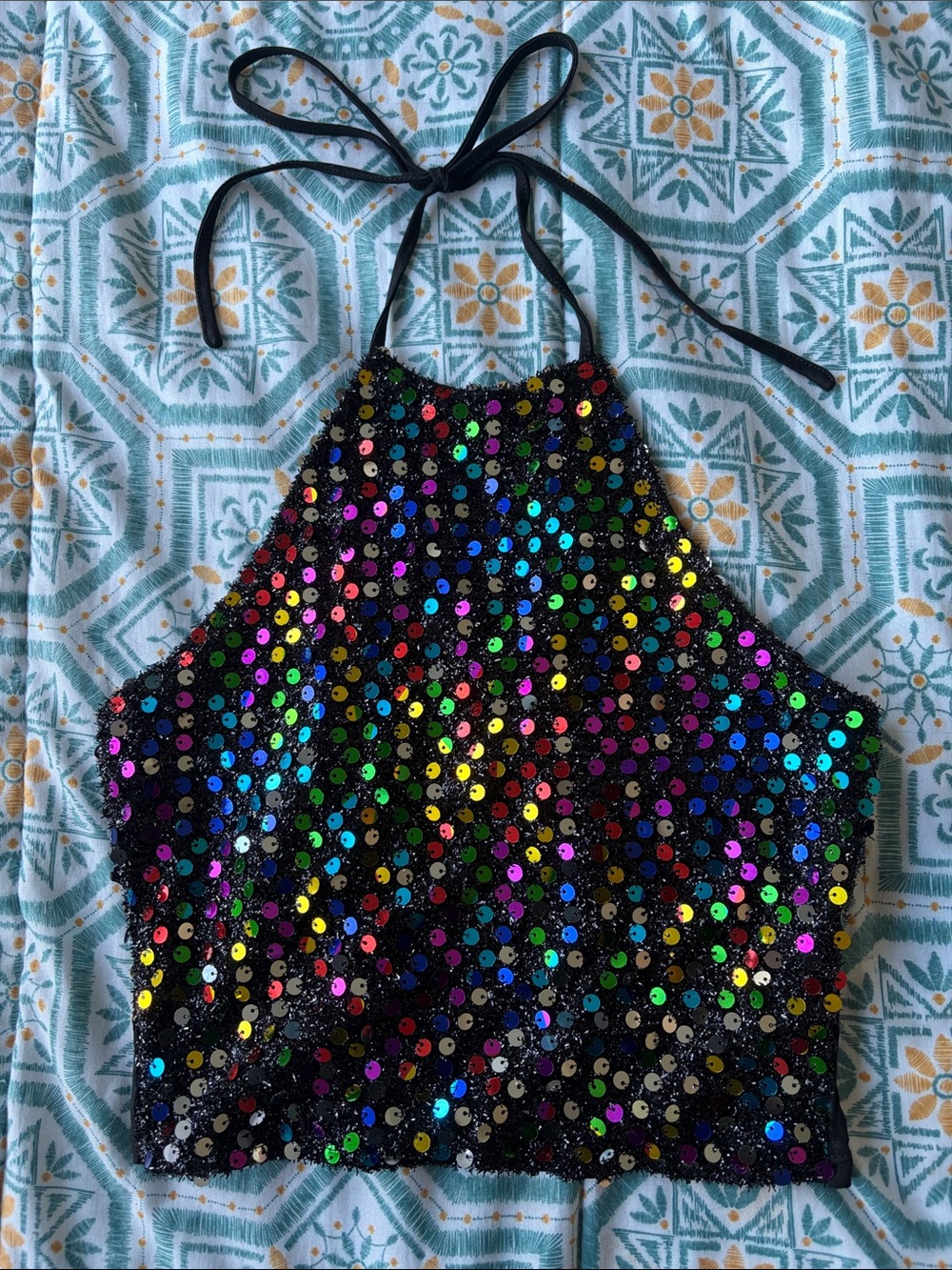 Sequin Halter Top